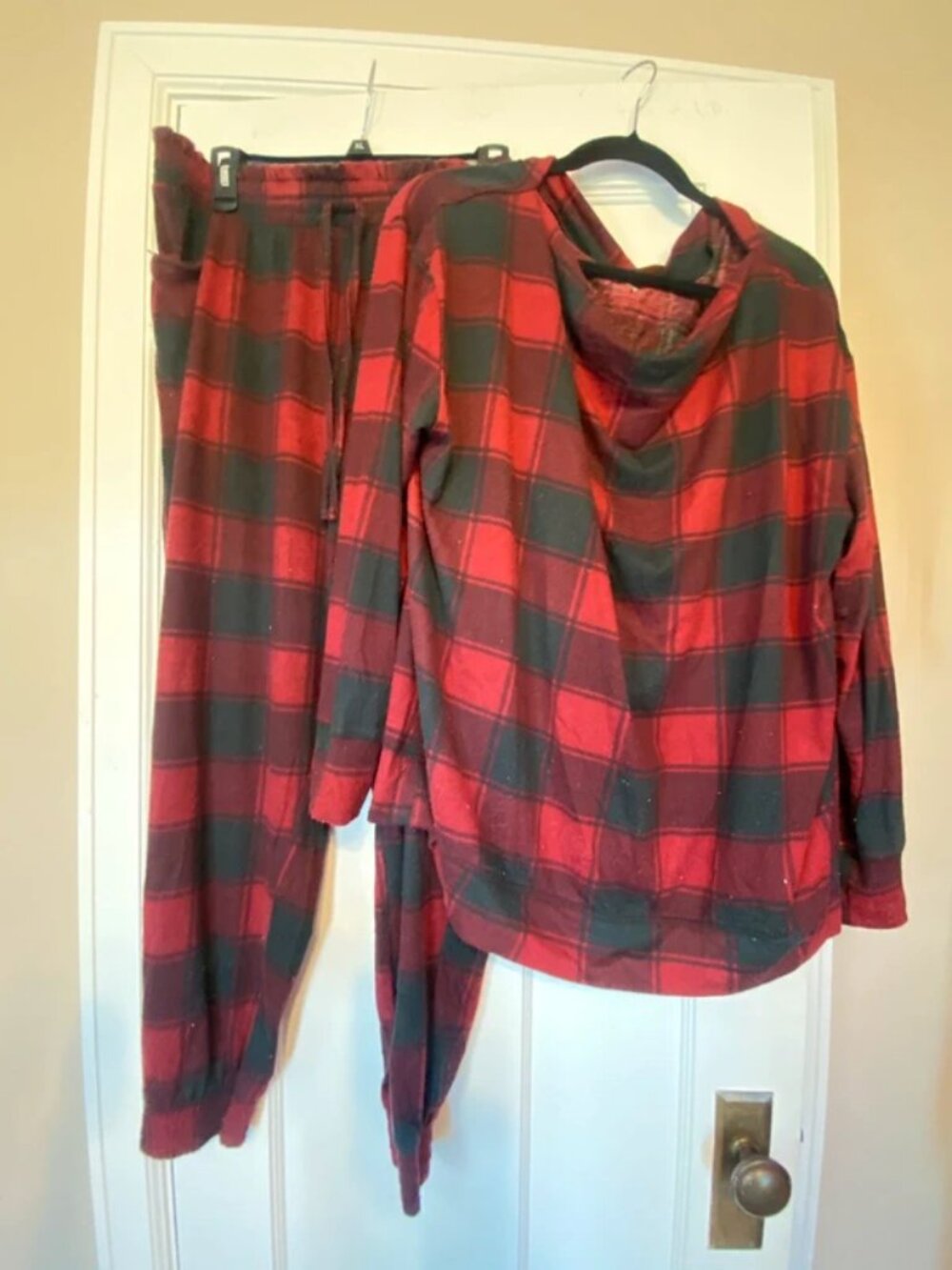 Womens Maurice’s plus size 1x pajama set red black plaid